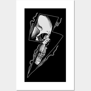 Lightning Skull Posters and Art